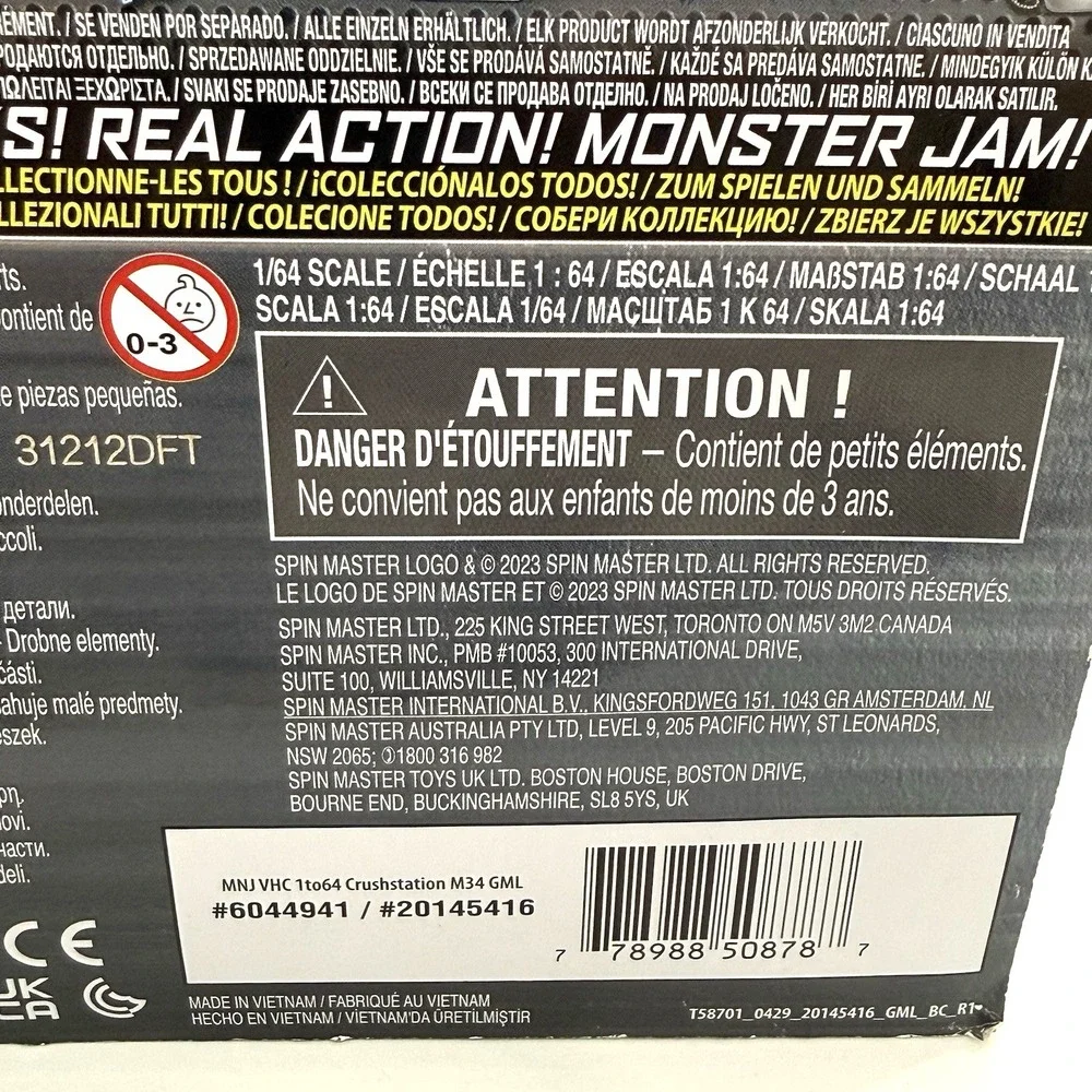 New Spin Master Monster Jam Crushstation Truck 1:64 Lobster Metal Die Cast Toy